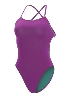 Uglies Womens Solid Tie Back Swimsuit - Purple