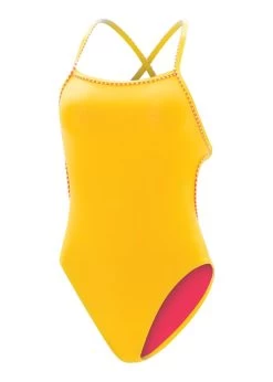 Uglies Solid Tie Back Swimsuit - Canary