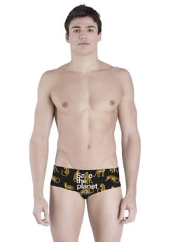 Akron Save The Leopard 14cm Trainer Swim Trunk - Black / Yellow