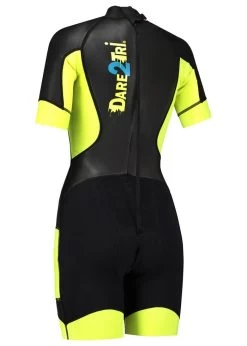 Dare2Tri Womens SwimRun GO Wetsuit - Black / Yellow 9 Dare2Tri Womens SwimRun GO Wetsuit - Black / Yellow -Leisure Swimwear Paradise 17041 swim2run go womens back