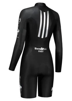 Dare2Tri Womens SwimRun FAST Wetsuit - Black / Silver -Leisure Swimwear Paradise 17043 back