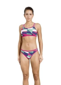 Aquafeel Women's Digital Slash Mini-Cross Back Swim Bikini -Leisure Swimwear Paradise 23870 01 17 11 01 1