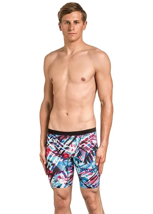 Aquafeel Men's Colour Quake Jammer - White / Blue -Leisure Swimwear Paradise 24726 01 18 04 01