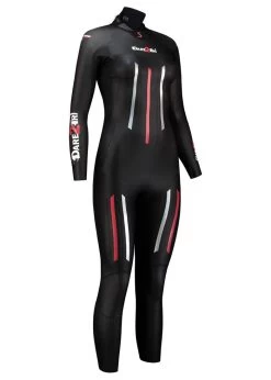 Dare2Tri Womens MACH3 S.7 Wetsuit - Black / Red -Leisure Swimwear Paradise 26004 front 2