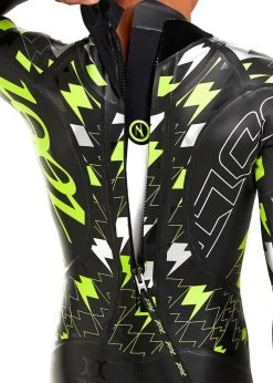 Zoot Men's Bolt Tri Wetsuit - Yellow / Silver -Leisure Swimwear Paradise 4 m bolt bk open close1