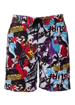 Arena Splash Bermuda Shorts Black / Multi-Coloured -Leisure Swimwear Paradise 44858 50 splash bermuda front 2