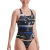 Speedo Placement Digital Powerback Swimsuit - Black/ Salso/ White/ Blue -Leisure Swimwear Paradise 8 06187g636 1