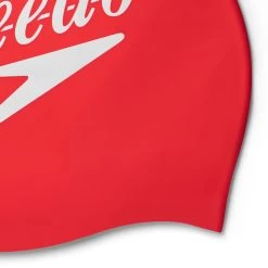 Speedo Logo Placement Silicone Cap - Speedo Red/ White -Leisure Swimwear Paradise 8 0838514614 z1