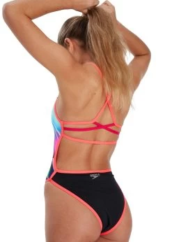 Speedo Glitchzone Placement Ribbonback Swimsuit - Black/ Multi 14 Speedo Glitchzone Placement Ribbonback Swimsuit - Black/ Multi -Leisure Swimwear Paradise 8 11717h156 w2