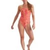 Speedo Ransom Logo Allover Tie-Back Swimsuit - Electric Pink/ Radient Yellow/ Lime -Leisure Swimwear Paradise 8 12841g647 x1