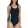 Speedo Boom Logo Splice Muscleback Swimsuit - True Navy/ Fake Green 2 Speedo Boom Logo Splice Muscleback Swimsuit - True Navy/ Fake Green -Leisure Swimwear Paradise 8 12900h135