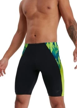 Speedo Eco Endurance+ Splice Jammer - Black/ Lime/ Nordic Teal -Leisure Swimwear Paradise 8 13444g812 w1