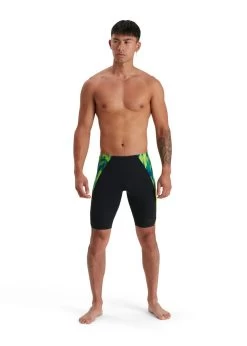 Speedo Eco Endurance+ Splice Jammer - Black/ Lime/ Nordic Teal -Leisure Swimwear Paradise 8 13444g812 x1