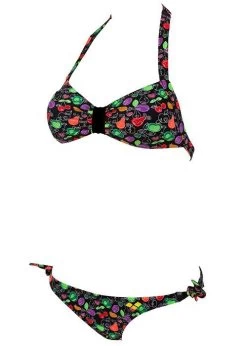 Arena Womens Little Fruit Neckholder Swim Bikini Black