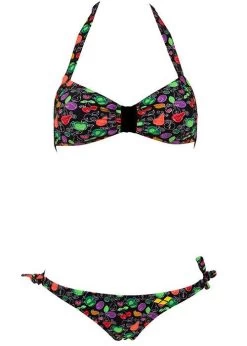 Arena Womens Little Fruit Neckholder Swim Bikini Black -Leisure Swimwear Paradise 87040 50 little fruit neckholder front 1 1
