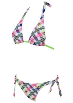Arena Womens Checks Triangle Swim Bikini White / Multi-Coloured -Leisure Swimwear Paradise 87060 16 checks triangle 2