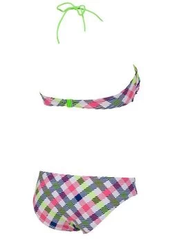 Arena Womens Checks Bandeau Swim Bikini White/Multi-coloured -Leisure Swimwear Paradise 87061 16 checks bandeau back 2