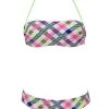 Arena Womens Checks Bandeau Swim Bikini White/Multi-coloured -Leisure Swimwear Paradise 87061 16 checks bandeau front 2