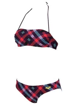 Arena Womens Checks Bandeau Swim Bikini Purple/Multi-coloured -Leisure Swimwear Paradise 87061 99 checks bandeau 2