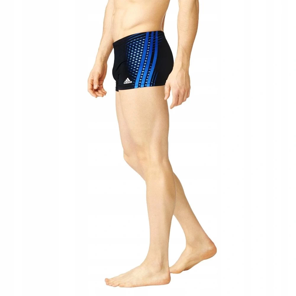 Adidas Men's AdiClub Trunks - Black / Blue 4 Adidas Men's AdiClub Trunks - Black / Blue - Image 2