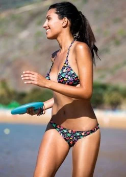 Arena Womens Little Fruit Neckholder Swim Bikini Black -Leisure Swimwear Paradise arena little fruit neckholder bikini black