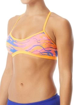 TYR Wave Rider Bikini Top - Pink/Blue
