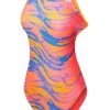 TYR Women's Wave Rider Cut Out Fit Swimsuit - Pink / Blue