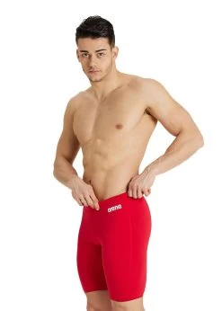Arena Mens Solid Jammer - Red / White