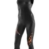 Orca Women's Openwater Sleeveless Wetsuit - Black/Orange 2 Orca Women's Openwater Sleeveless Wetsuit - Black/Orange -Leisure Swimwear Paradise jvnmtt01 front