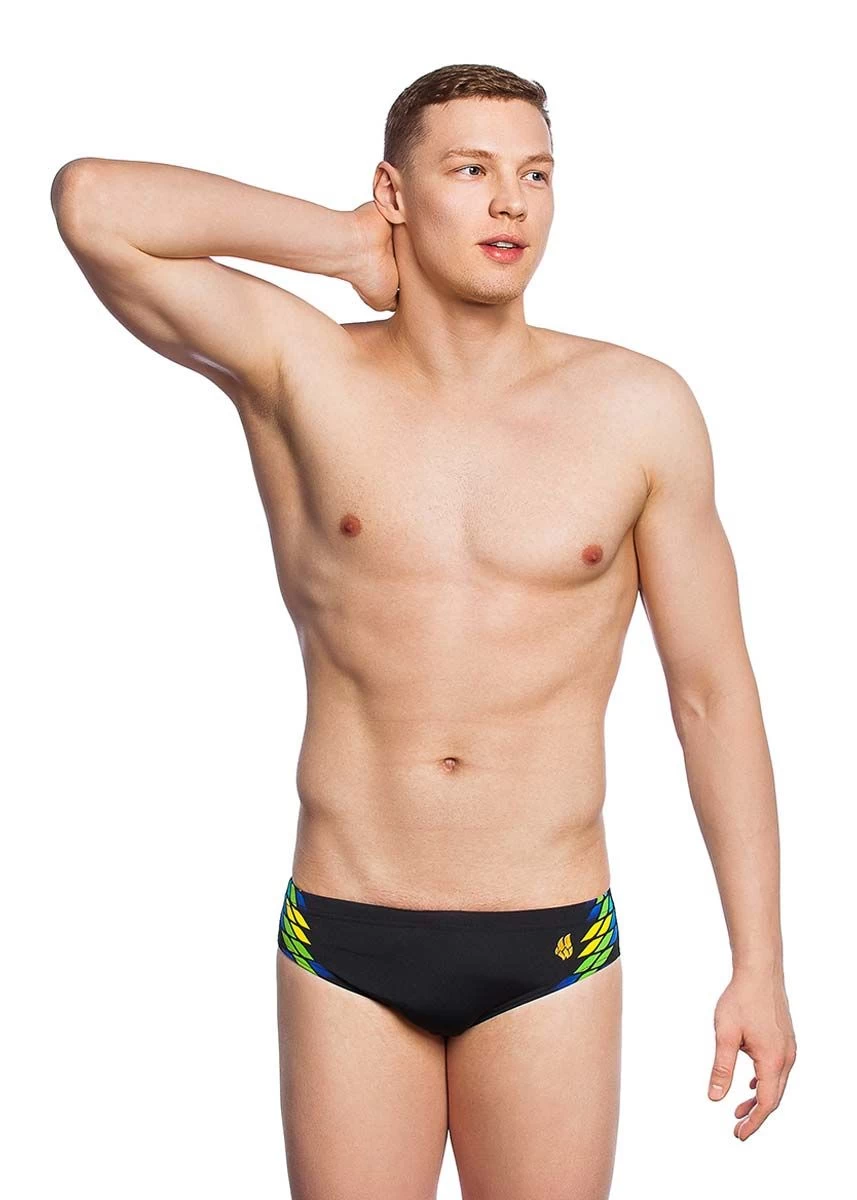Mad Wave Men's Storm Swim Trunks - Black / Yellow 3 Mad Wave Men's Storm Swim Trunks - Black / Yellow