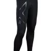 2XU Men's Refresh Recovery Compression Tights - Black / Nero -Leisure Swimwear Paradise ma4419b blk nro front