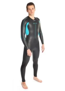 Dare2Tri Mens MACH2 Wetsuit - Black / Blue 8 Dare2Tri Mens MACH2 Wetsuit - Black / Blue -Leisure Swimwear Paradise mach2 front model men 1