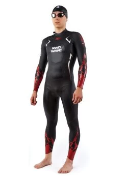 Mad Wave Men's Jet Wetsuit - Black / Red -Leisure Swimwear Paradise mens jet front