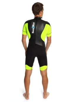Dare2Tri Mens SwimRun GO Wetsuit - Black / Yellow -Leisure Swimwear Paradise mens swim 2rungo model back