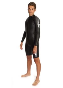Dare2Tri Mens SwimRun FAST Wetsuit - Black / Silver -Leisure Swimwear Paradise mens swim run fast model front
