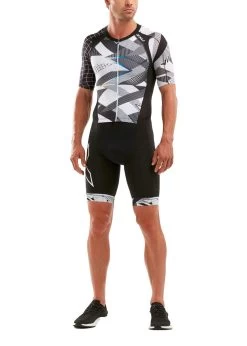 2XU Men's Compression Full Zip Trisuit - Black/Chroma