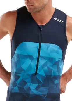 2XU Men's Active Trisuit - Midnight/Blue Terrain -Leisure Swimwear Paradise mt5540d mdn btn 02