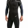 2XU Men's Pro-Swim Run SR1 Wetsuit - Black / Blue Surf Print -Leisure Swimwear Paradise mw5479c blk aqr 00