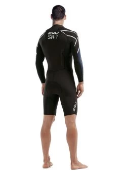 2XU Men's Pro-Swim Run SR1 Wetsuit - Black / Blue Surf Print -Leisure Swimwear Paradise mw5479c blk aqr 01 1