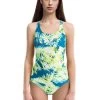 Nike Women's Spectra Surge Fast Back Swimsuit - Green Abyss -Leisure Swimwear Paradise ness9040 448 straight