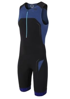 Zone3 Men's Performance Culture Sleeveless Tri Suit - Marl Navy / Black / Grey