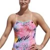 Amanzi Peachy Palms Pro Back Swimsuit 1 Amanzi Peachy Palms Pro Back Swimsuit -Leisure Swimwear Paradise peachy palm front