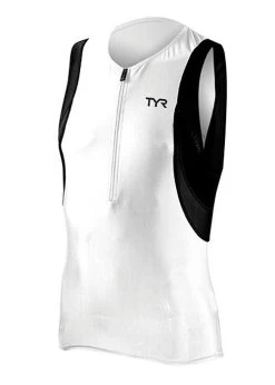 TYR Male Competitor Collection Singlet White/Black