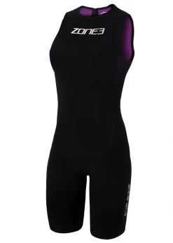 Zone3 Women's Steamline Sleeveless Swim Skin - Black / Purple
