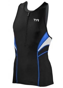 TYR Competitor Male Triathlon Tank Black/White/Blue