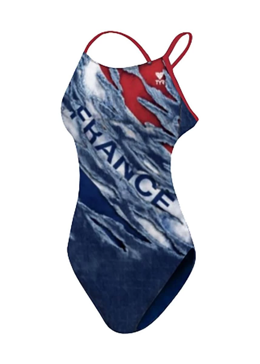TYR DuraFast Cut Outfit Swimsuit - Red/White/Blue 5 TYR DuraFast Cut Outfit Swimsuit - Red/White/Blue - Image 3