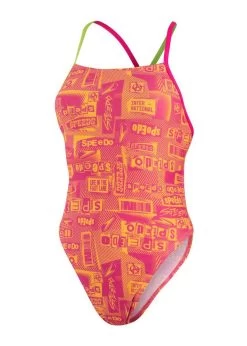 Speedo Ransom Logo Allover Tie-Back Swimsuit - Electric Pink/ Radient Yellow/ Lime -Leisure Swimwear Paradise tumbnail 2c29c8df b318 47f6 b1da a650afc70cd1 1