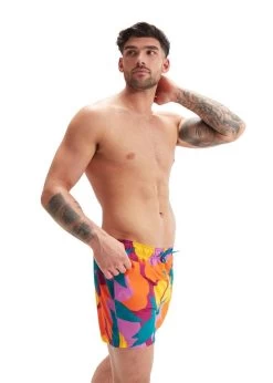 Speedo Digital Printed Leisure 14" Swim Short - Neon Violet / Ocean Depths / Mango / Berry Cool