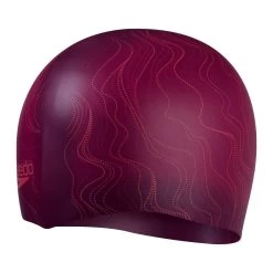 Speedo Long Hair Printed Silicone Cap - Chockaberry/ Cherry/ Cinder Rose
