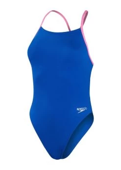 Speedo Solid Lattice Back Swimsuit - True Cobalt/Candy Vibe -Leisure Swimwear Paradise tumbnail 47829056 a75f 476b bbea ed03224f6463